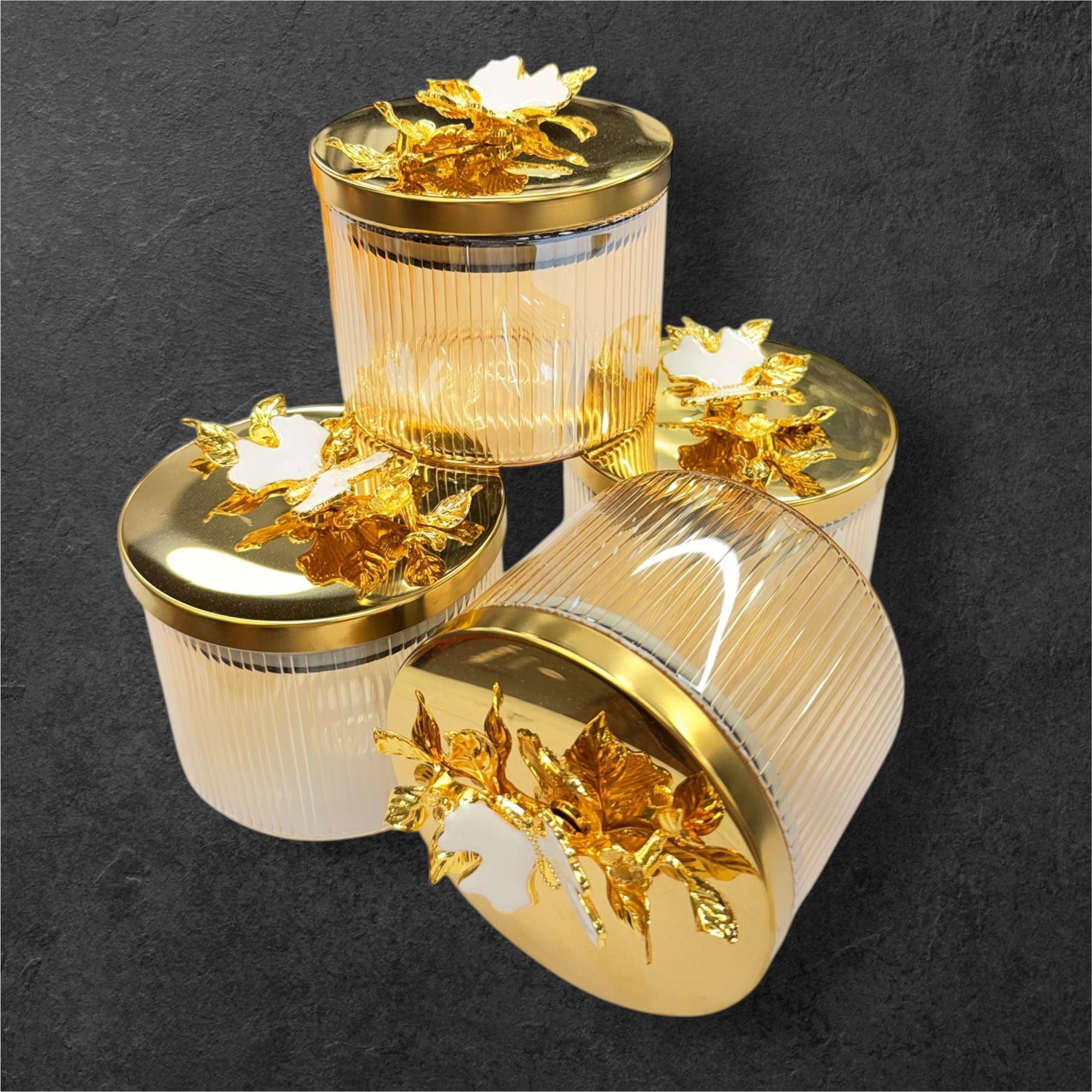 4 pcs glass jar candy with stand