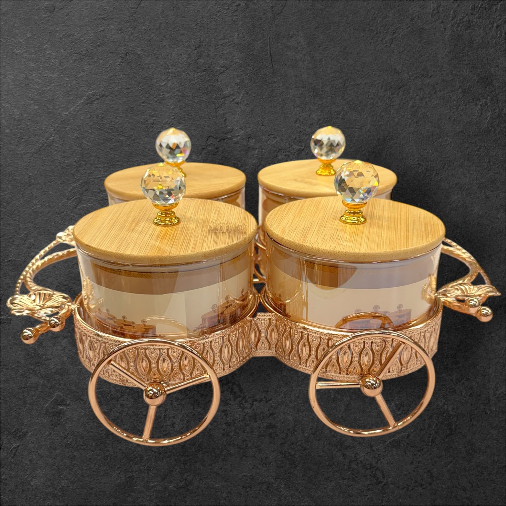 4 pcs glass jar cart candy