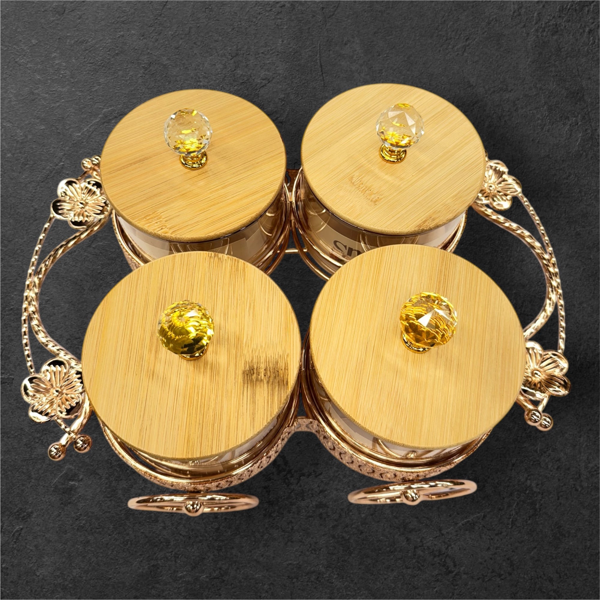 4 pcs glass jar cart candy