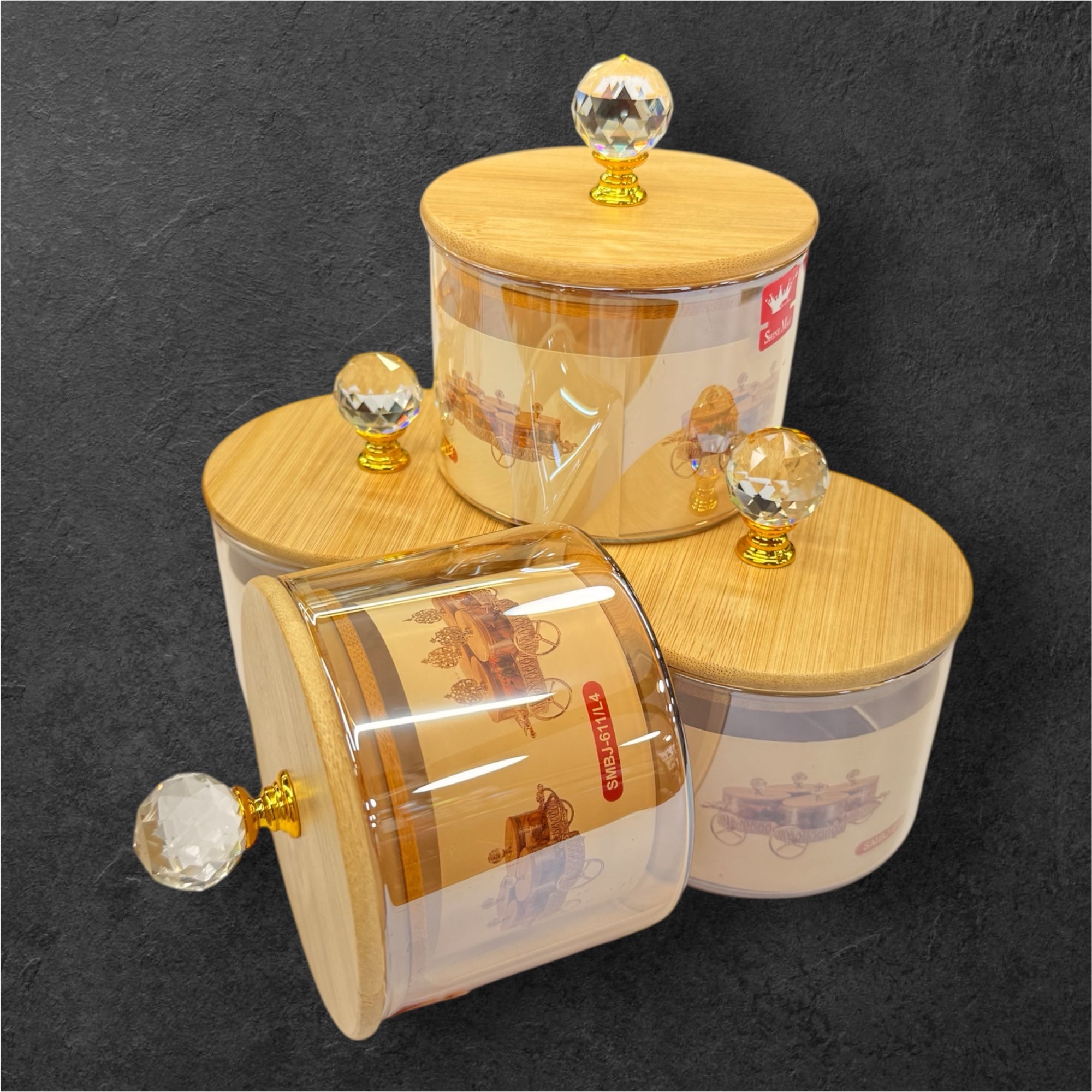 4 pcs glass jar cart candy