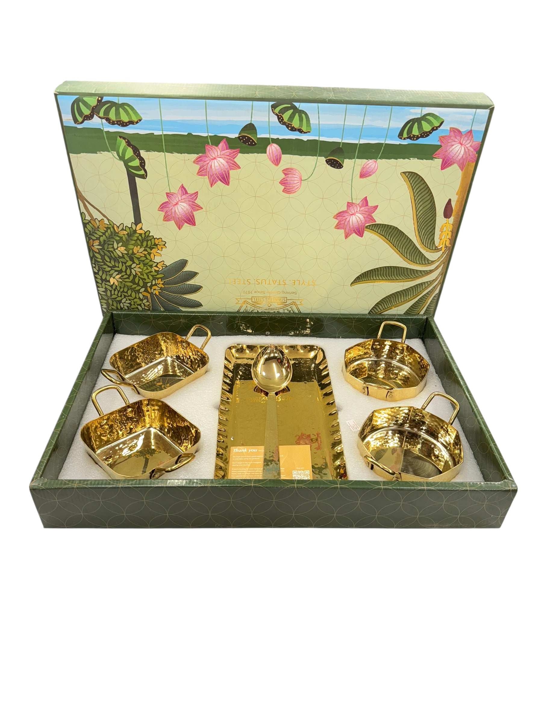6 pcs pvd gold serve set