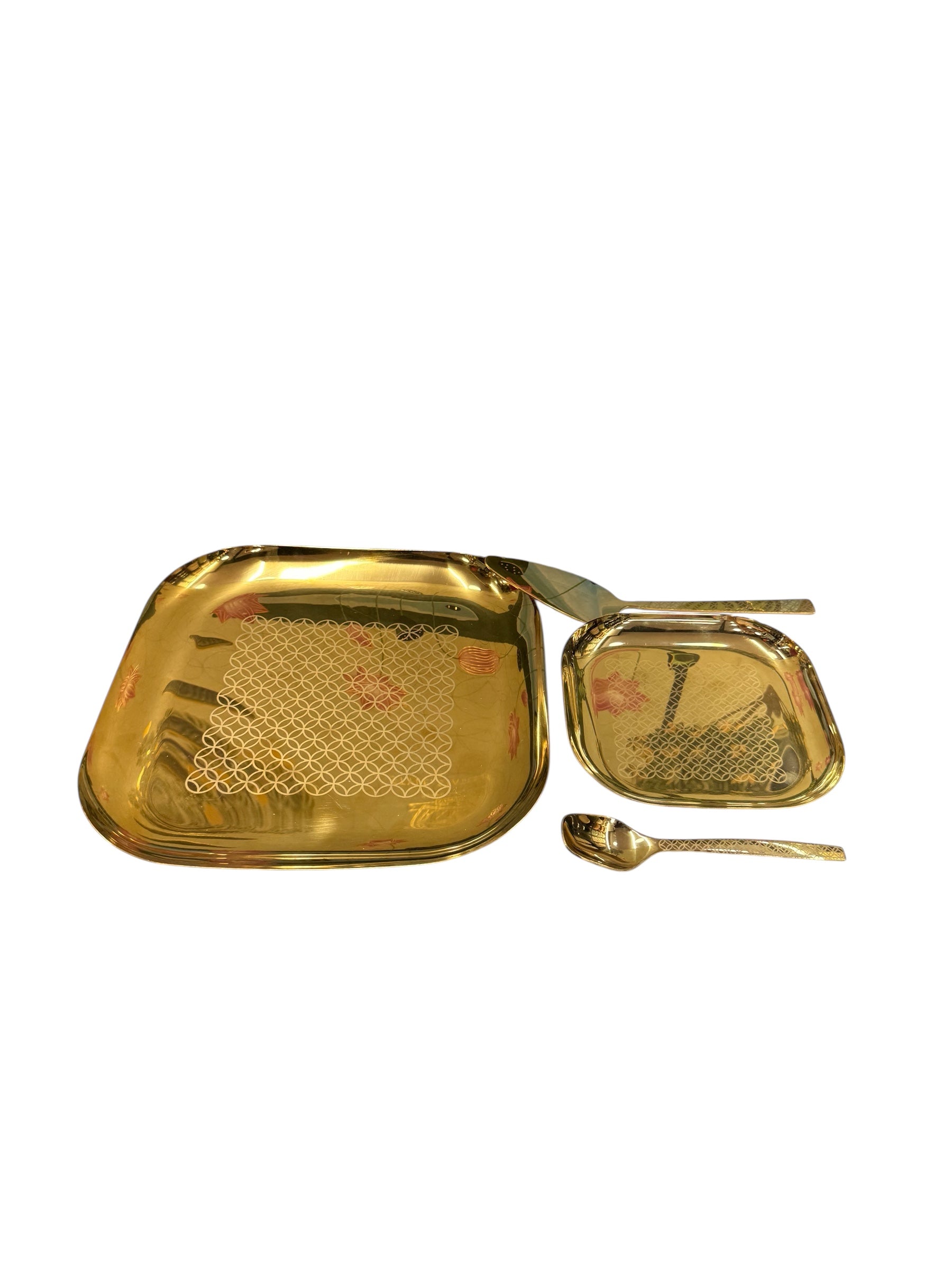 14 pcs pvd gold square snack set