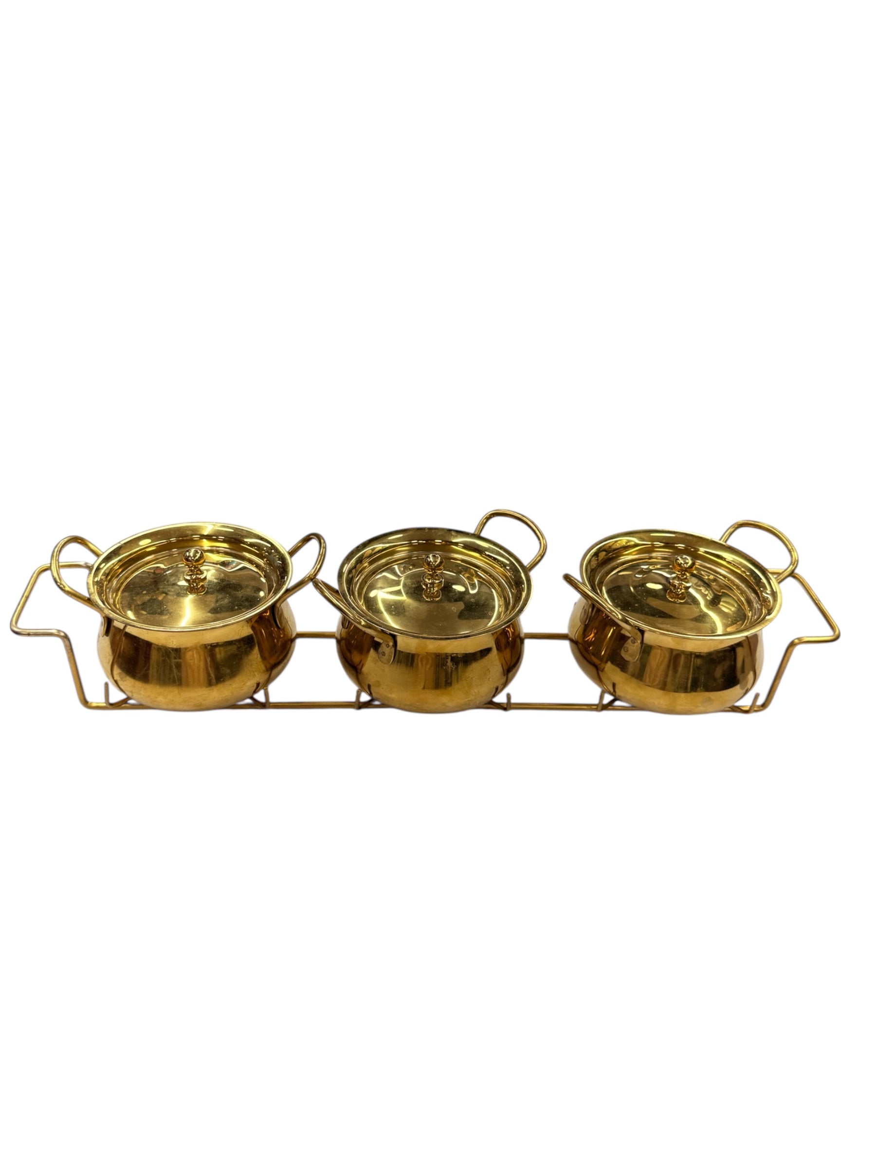 3 pcs handi set with 1 stand pvd gold