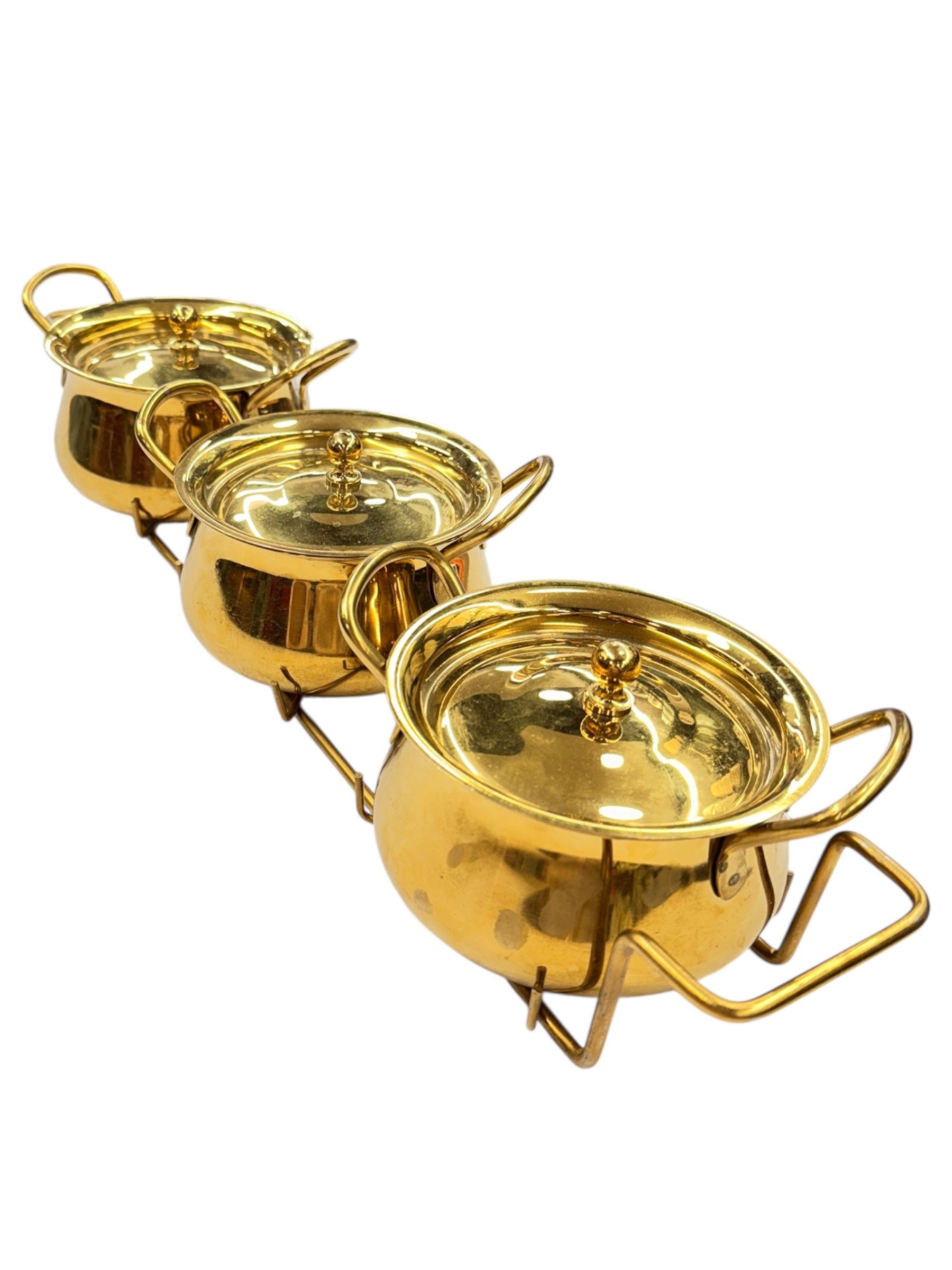 3 pcs handi set with 1 stand pvd gold