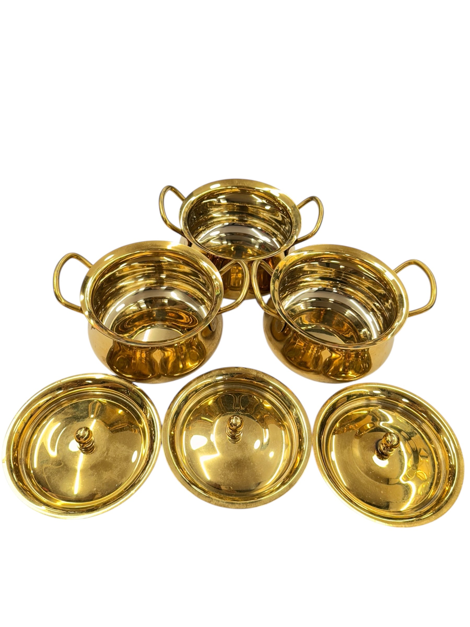 3 pcs handi set with 1 stand pvd gold