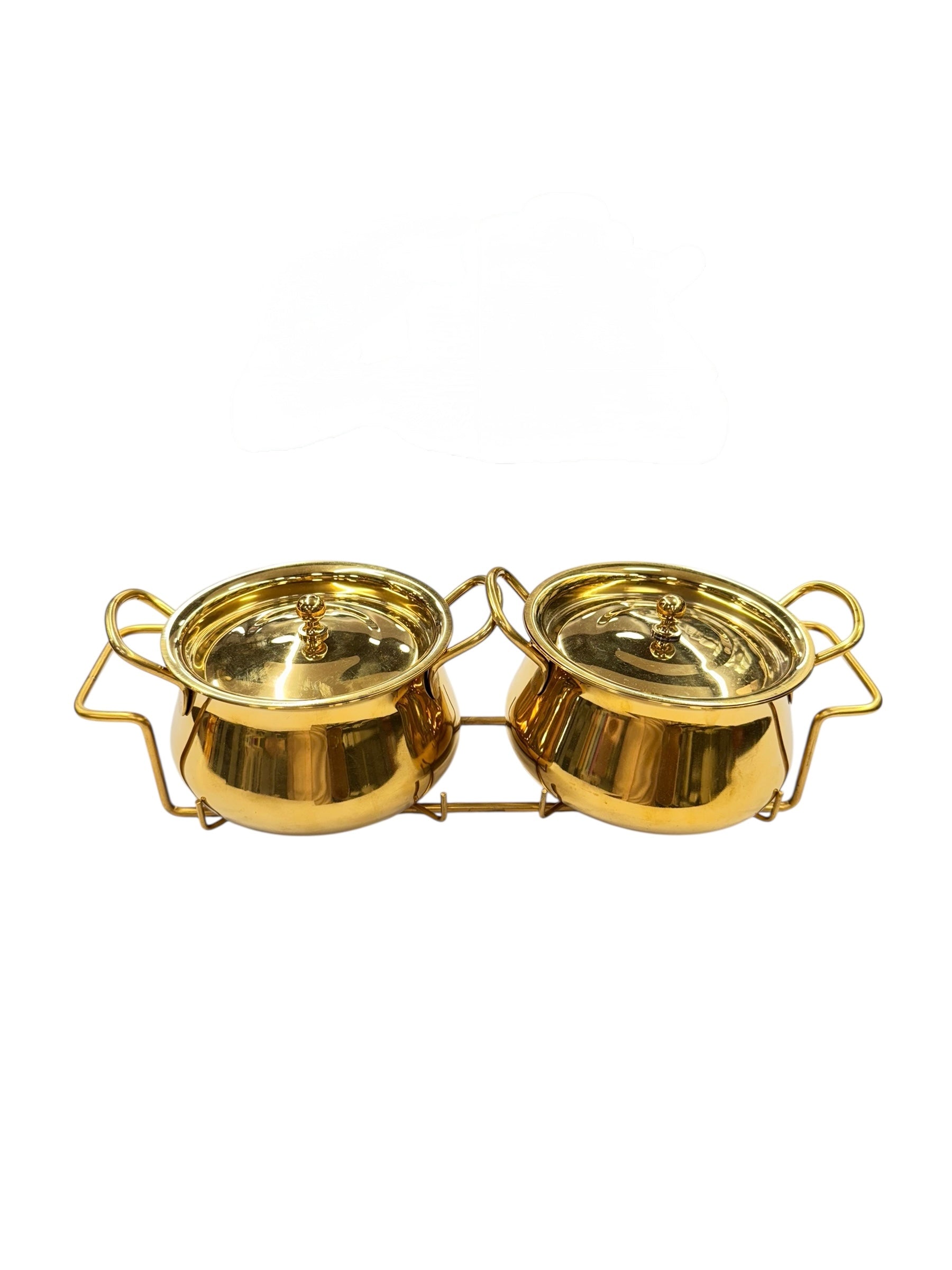 2 pcs handi set with stand pvd gold