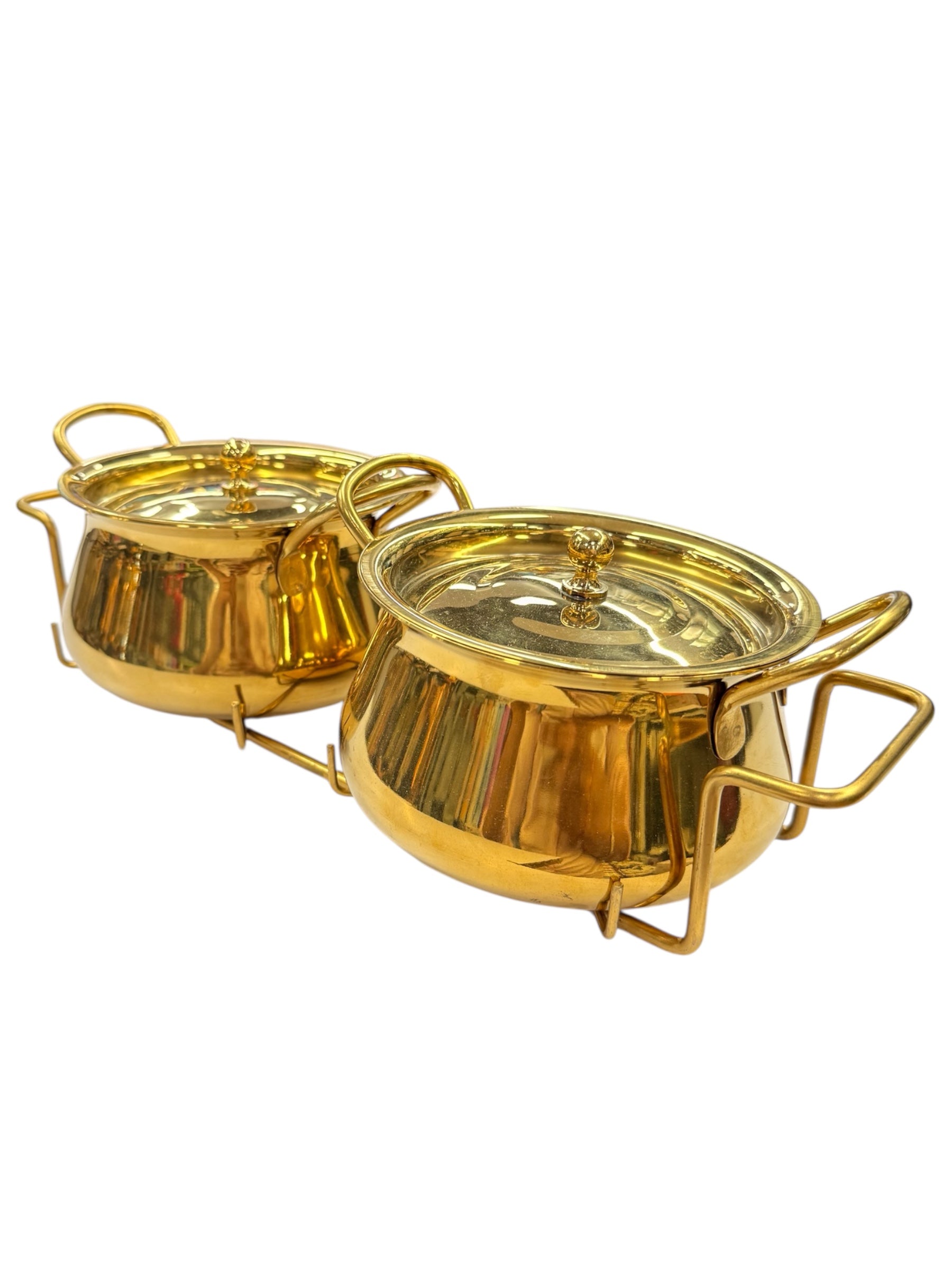 2 pcs handi set with stand pvd gold